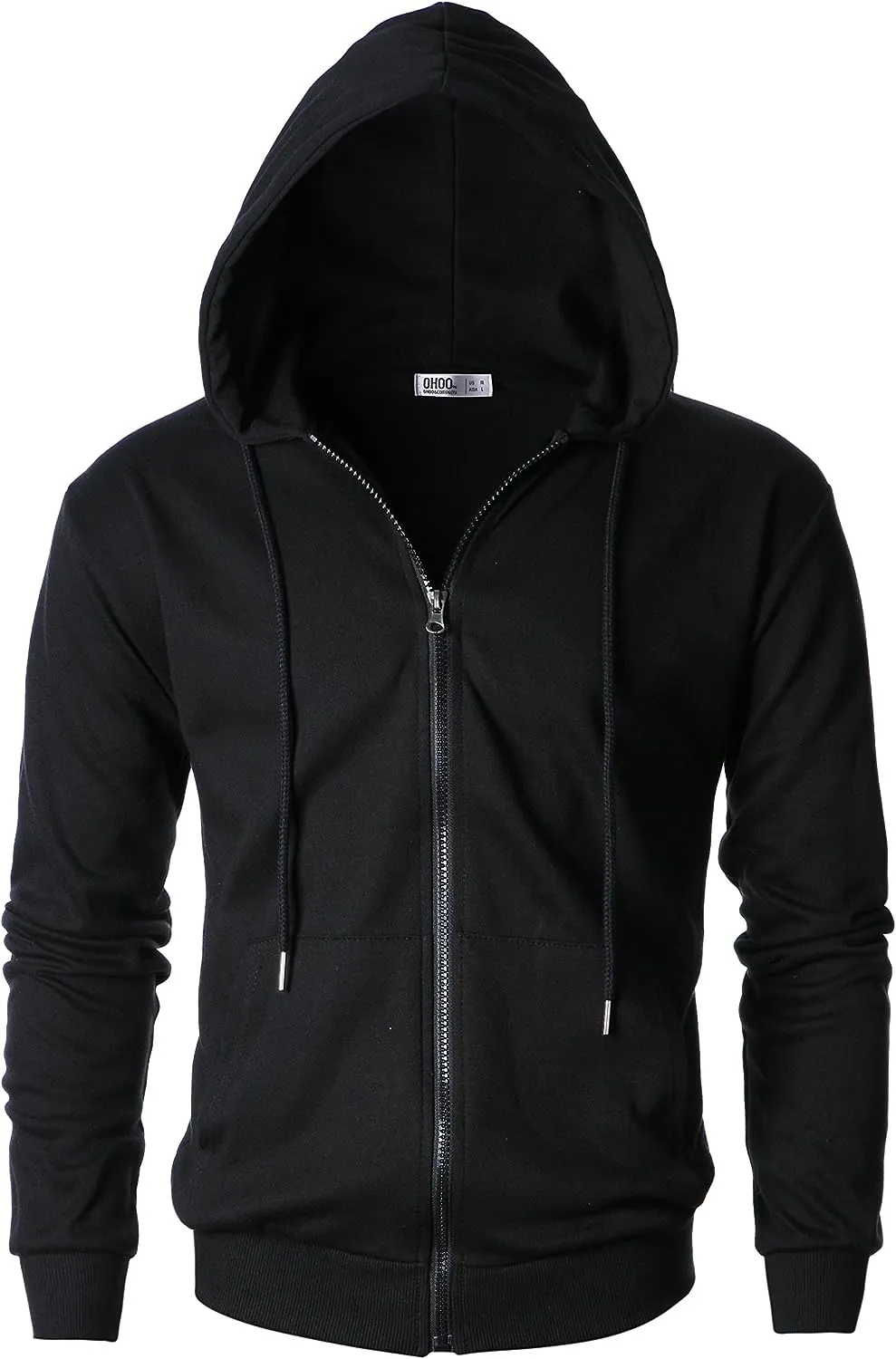 Men's White Lightweight Long Sleeve Zipper Hoodie