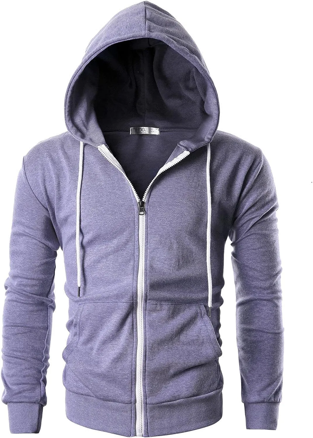 Men's White Lightweight Long Sleeve Zipper Hoodie