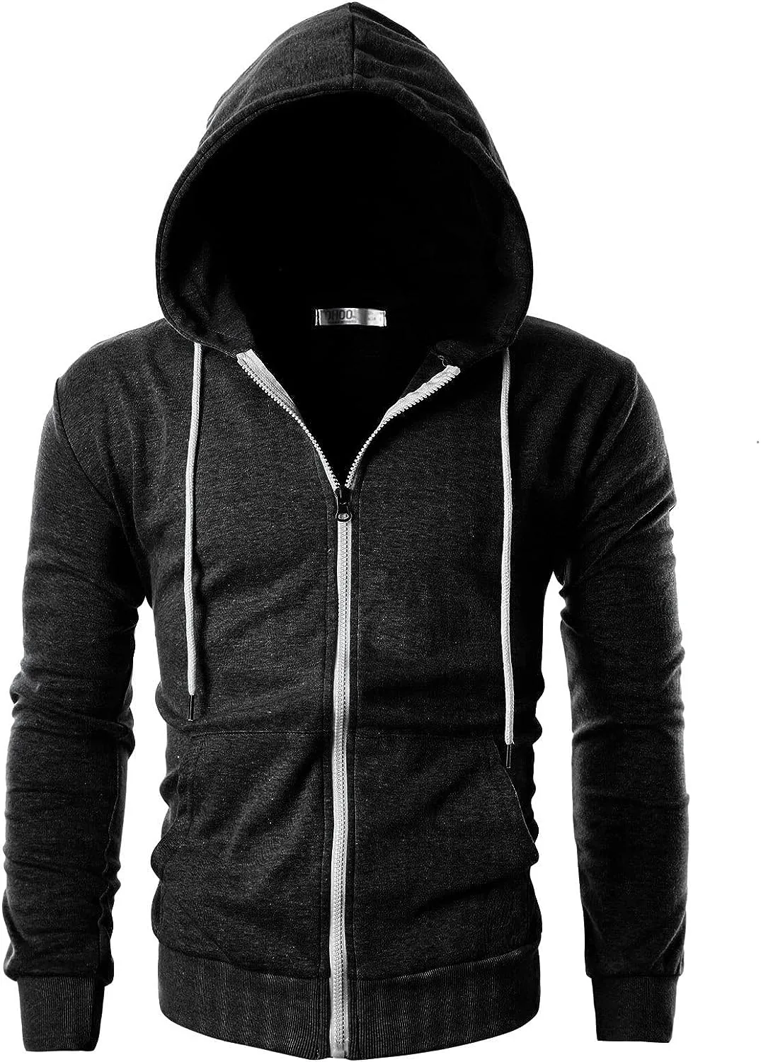 Men's White Lightweight Long Sleeve Zipper Hoodie