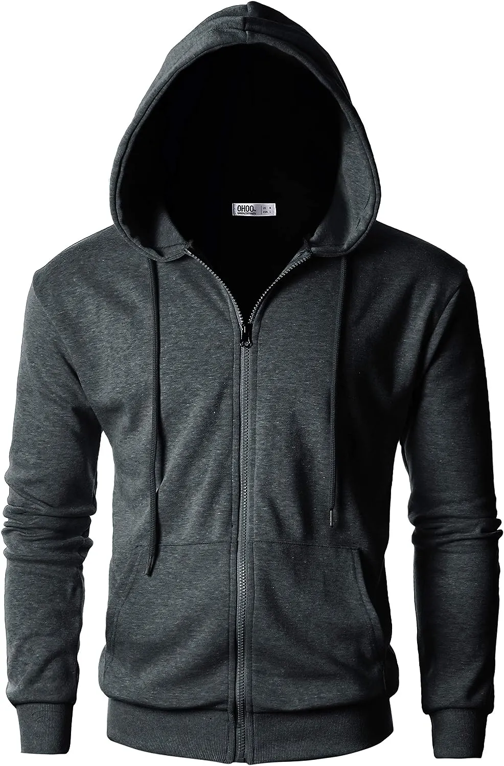 Men's White Lightweight Long Sleeve Zipper Hoodie