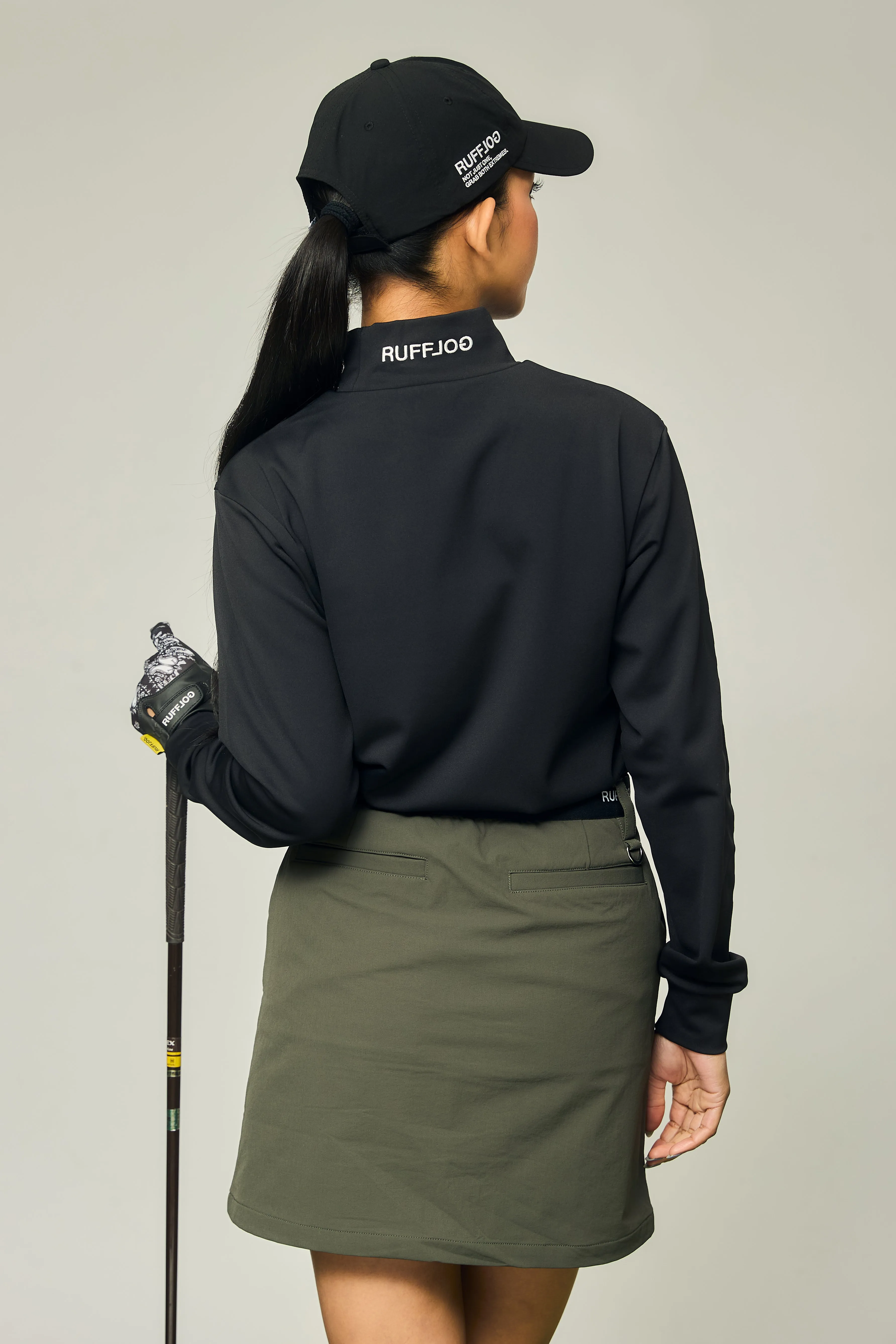 OUT POKET STRETCH SKIRT KHAKI