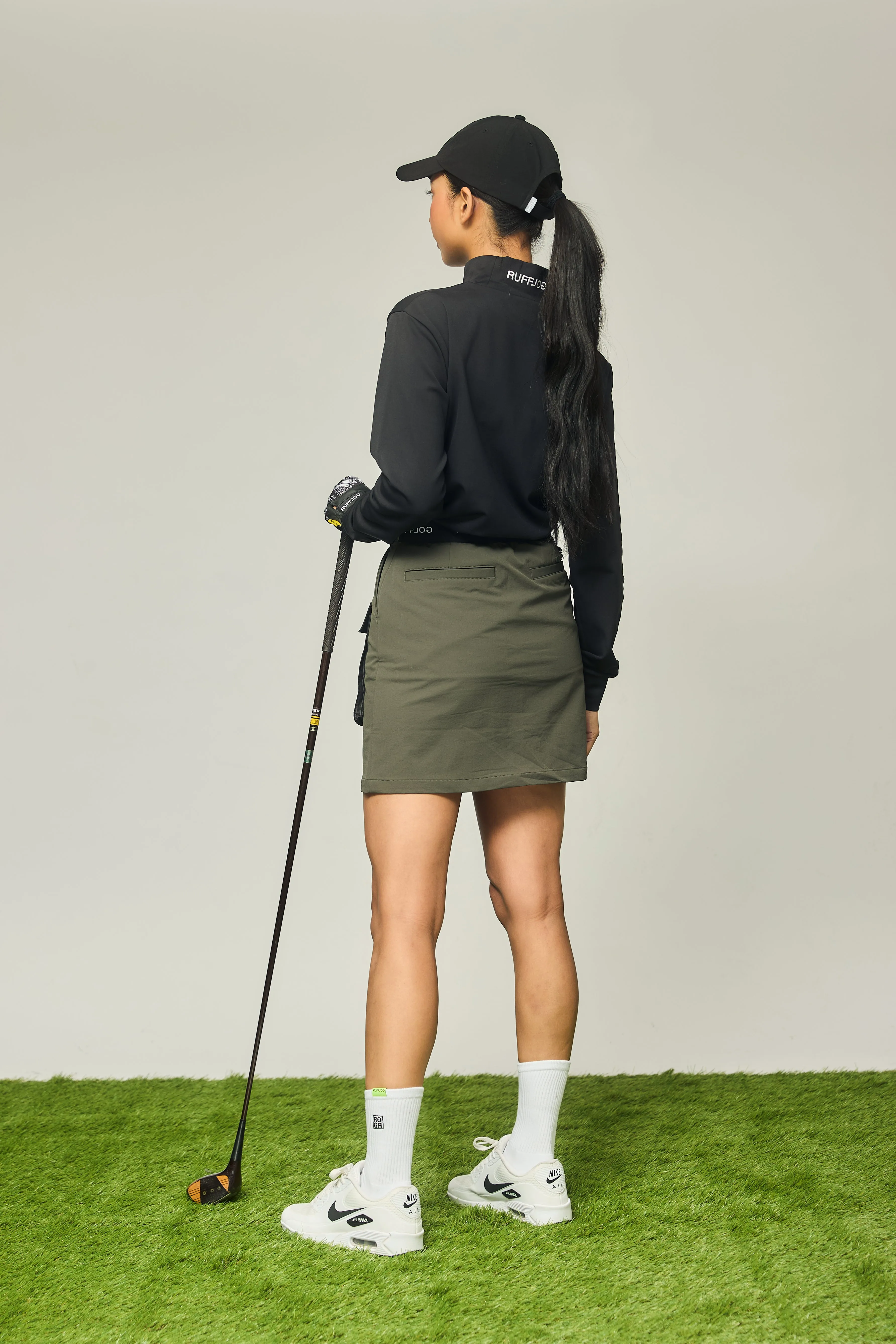 OUT POKET STRETCH SKIRT KHAKI