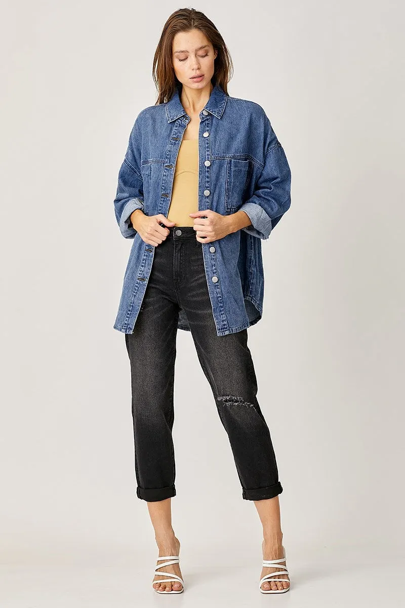 Risen Oversized Denim Shirt Jacket