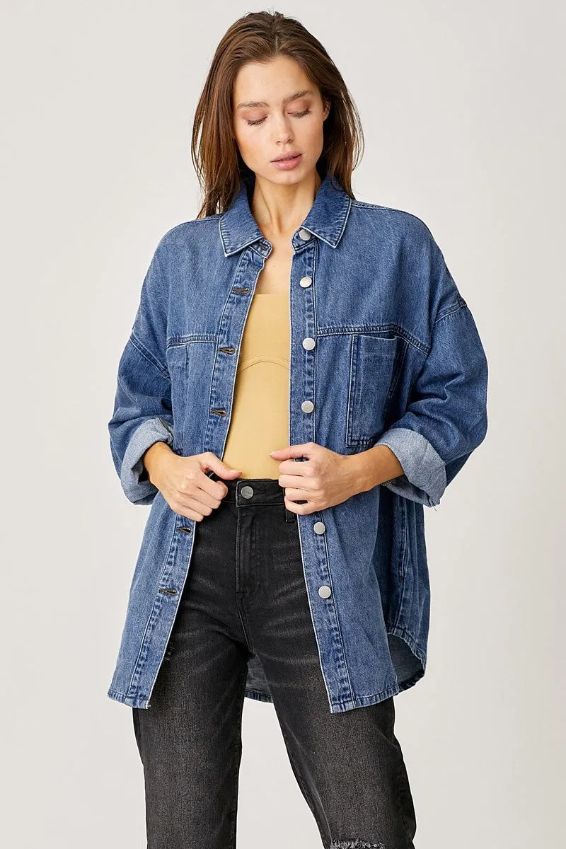 Risen Oversized Denim Shirt Jacket