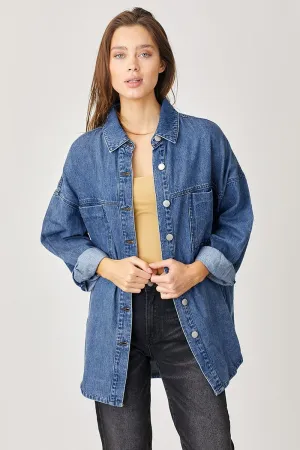Risen Oversized Denim Shirt Jacket