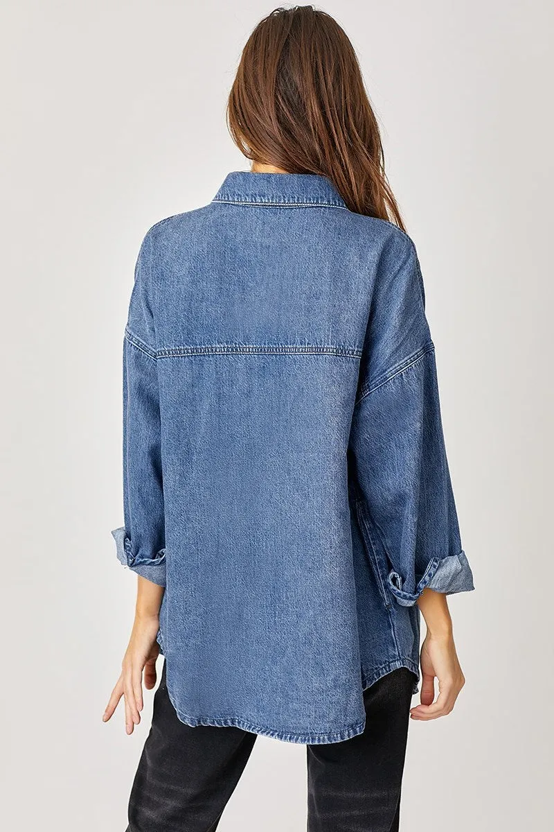 Risen Oversized Denim Shirt Jacket