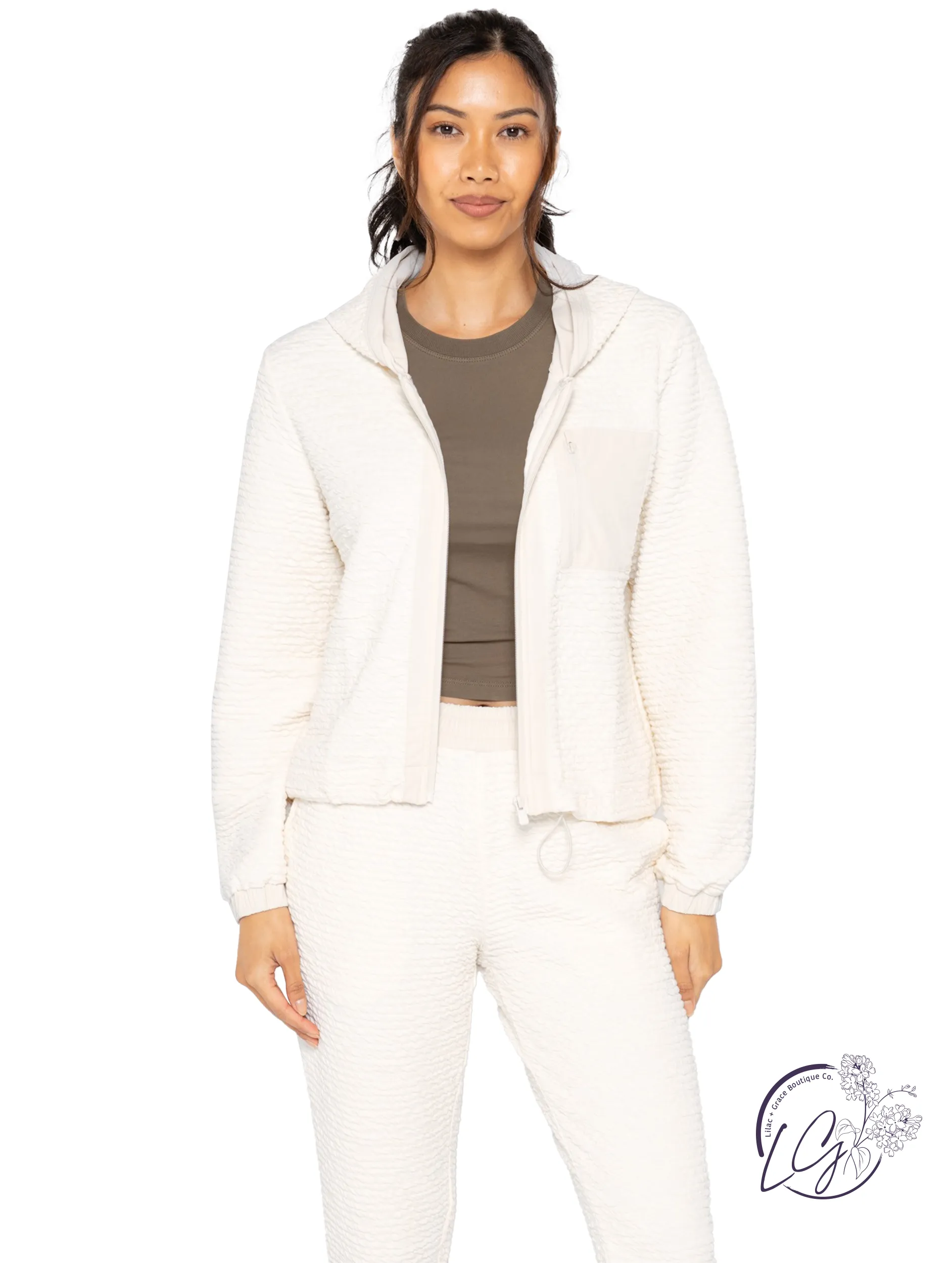 Texture Trend Zip-Up